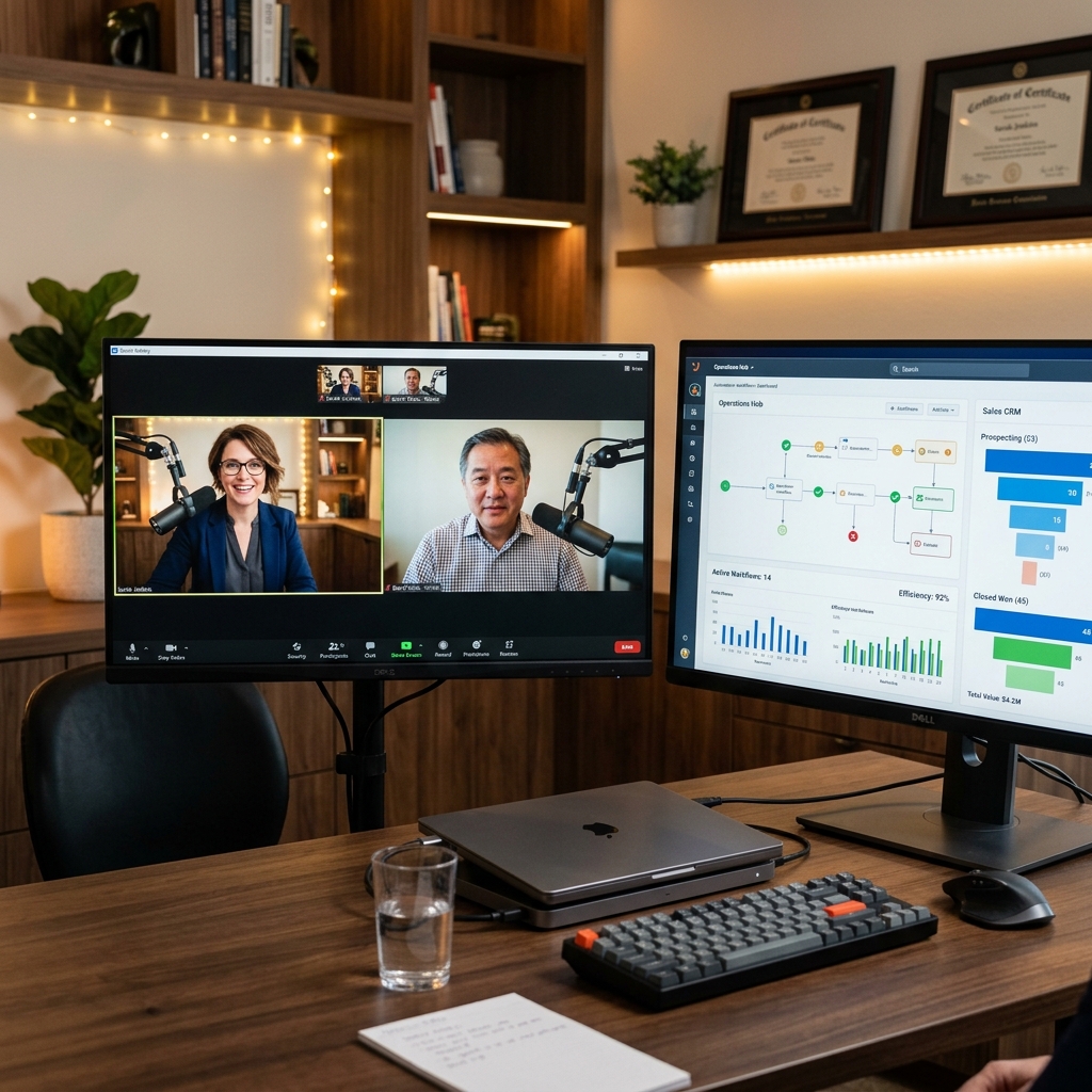 Zoom system architecture consulting call with client